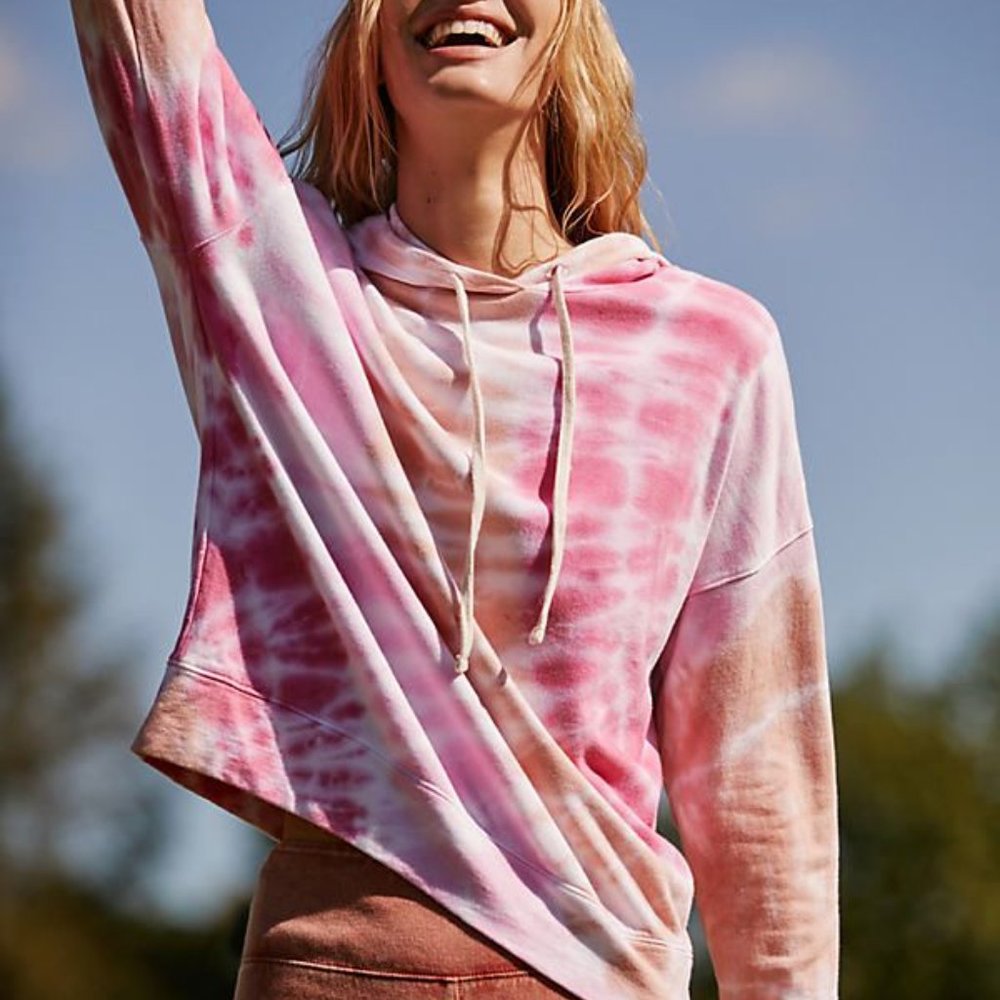 Anthropologie Sundry Hibiscus Tie Dye Hoodie